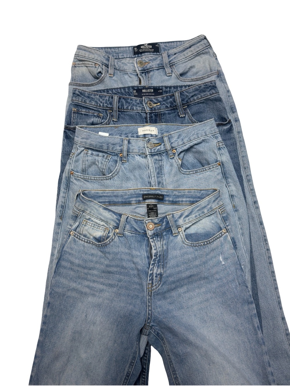 Women’s Jeans Bundle Size 27–28 (4 Pairs) Hollister PacSun Sincerely Jules